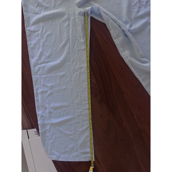 Women's 2 Piece Light Blue Pant Set Formal Asymmetrical Top Wide Leg Pants Large - Picture 11 of 12